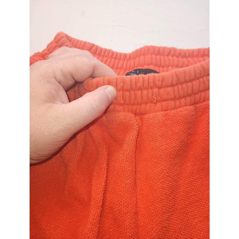 Vintage Limited Terry Cloth Pull on Cotton Orange Shorts High Rise pockets Small - Picture 3 of 6